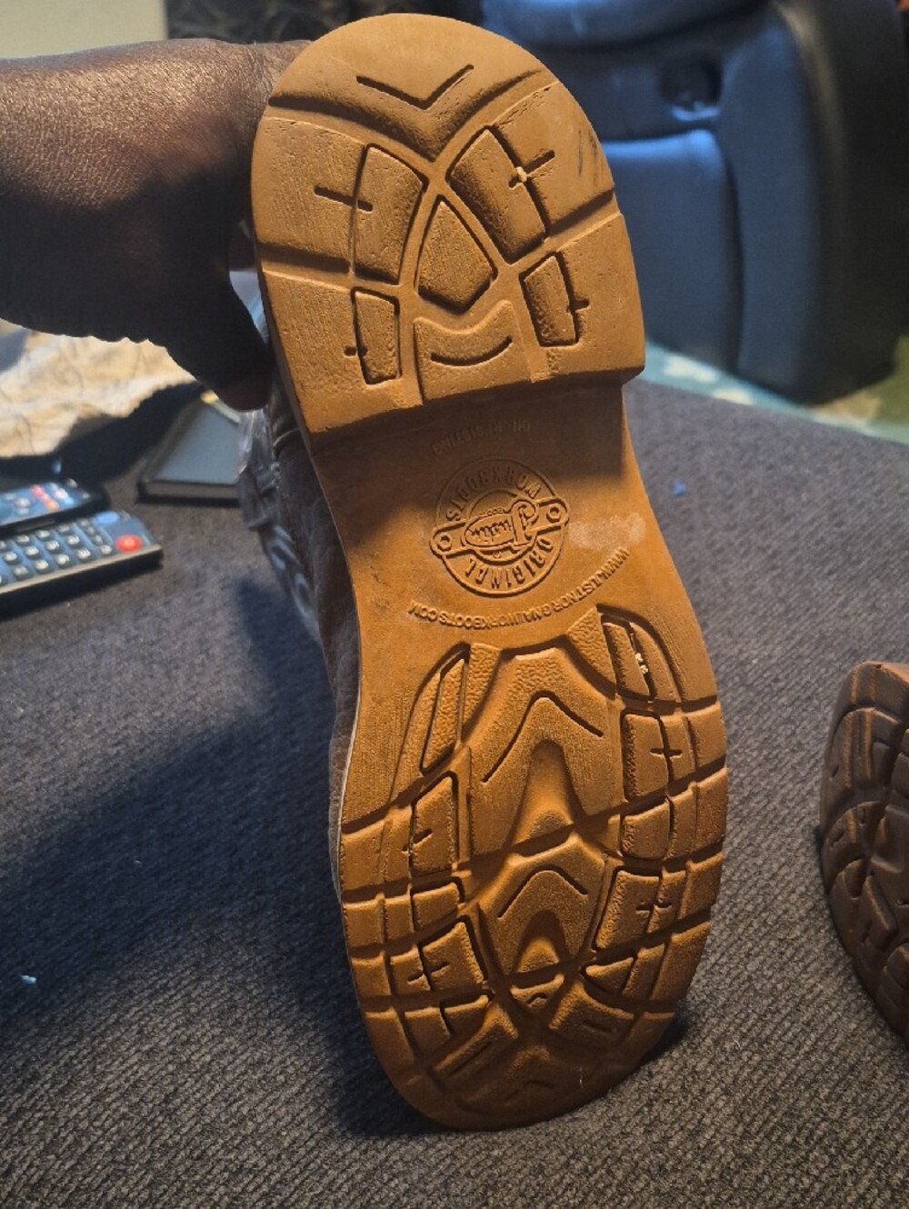 Justin Boots Brown Distressed Leather Western Work Boots - Picture 9 of 11
